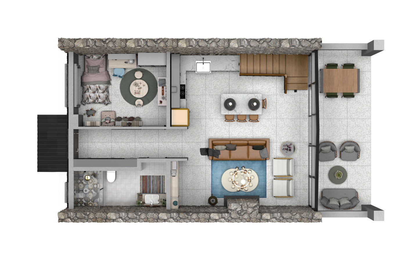 2+1 LOFT Zemin kat planı